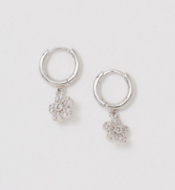 UNITED ARROWS「ミニフラワー&フープ ピアス」|ピアス|SILVER
