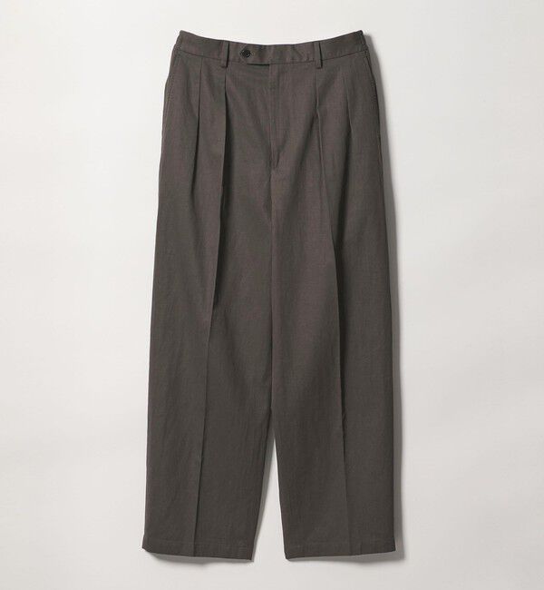 STEVEN ALAN「＜Steven Alan＞ コットン/リネン イン ツープリーツ ドレス トラウザーズ ハーフイージー II」|スラックス|DK.GRAY