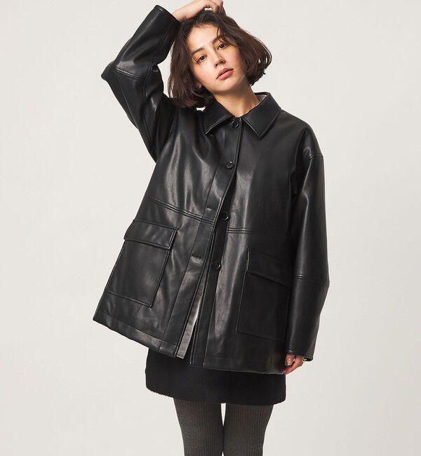 UNITED ARROWS green label relaxing「【WEB限定】＜at ease＞レザーライク ブルゾン」|その他|