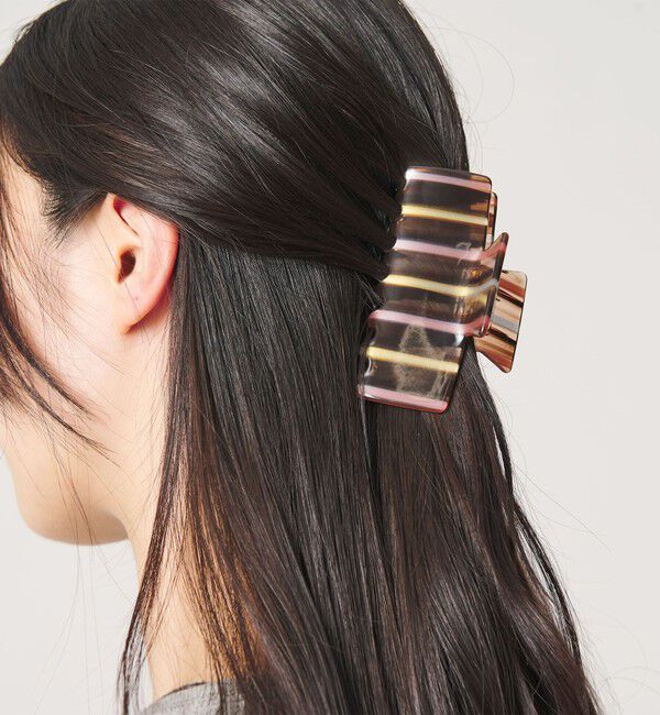BEAUTY&YOUTH UNITED ARROWS「ストライプ ヘアクリップ」|ヘアバンド|PINK