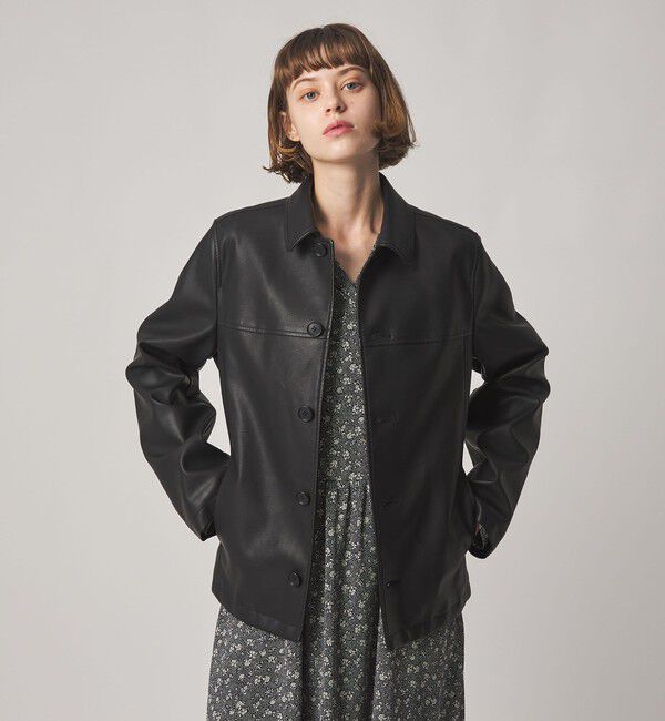 STEVEN ALAN「＜Steven Alan＞レザー ライク ブルゾン」|その他|BLACK