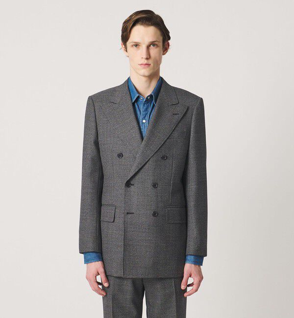 UNITED ARROWS「ハウンドトゥース ダブル 6ボタン テーラードジャケット ヨコストレッチ」|スーツ|