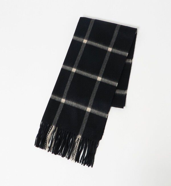 UNITED ARROWS「カシミヤ チェック ストール」|マフラー|BLACK