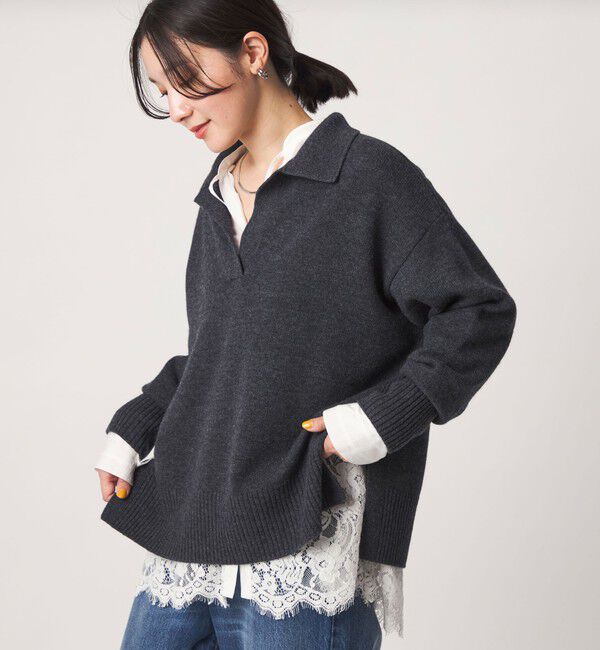 UNITED ARROWS green label relaxing「【結論シリーズ】ミルフィーユレースブラウス」|シャツ・ブラウス|