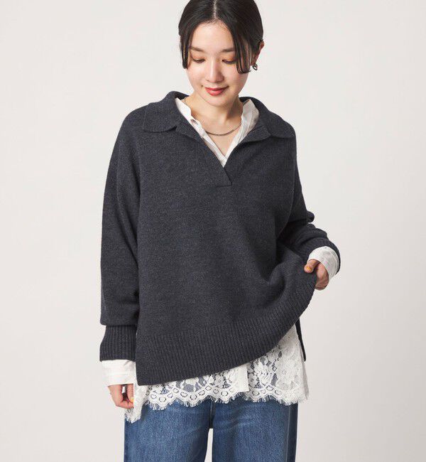 UNITED ARROWS green label relaxing「【結論シリーズ】ミルフィーユレースブラウス」|シャツ・ブラウス|