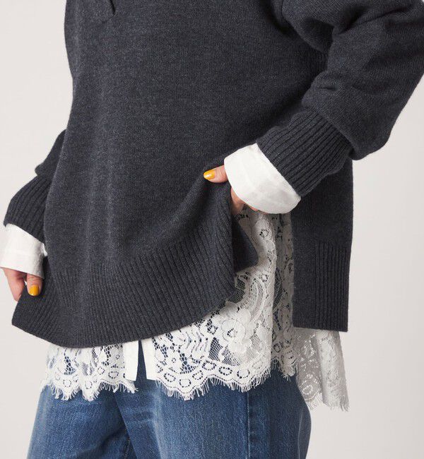 UNITED ARROWS green label relaxing「【結論シリーズ】ミルフィーユレースブラウス」|シャツ・ブラウス|