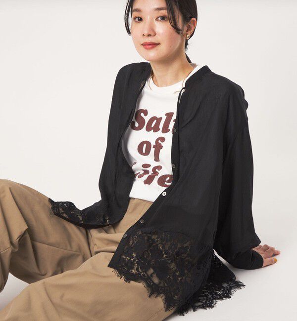 UNITED ARROWS green label relaxing「【結論シリーズ】ミルフィーユレースブラウス」|シャツ・ブラウス|