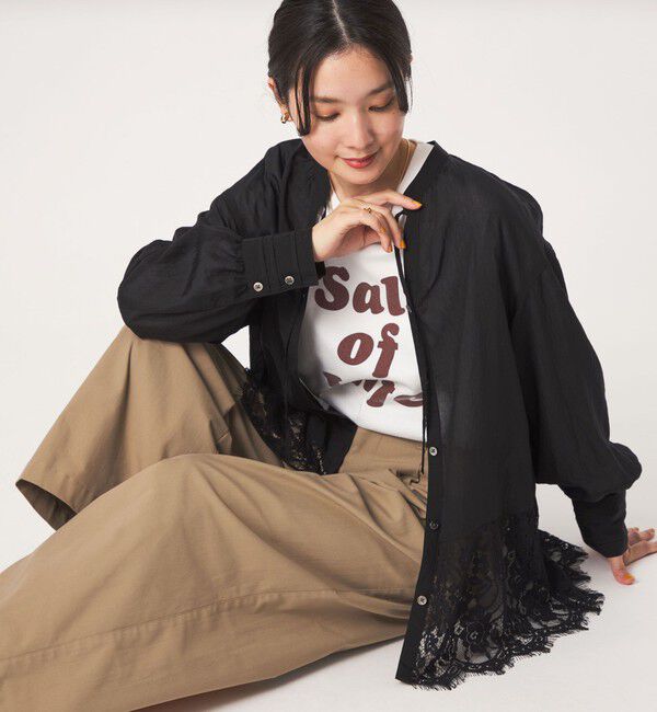 UNITED ARROWS green label relaxing「【結論シリーズ】ミルフィーユレースブラウス」|シャツ・ブラウス|
