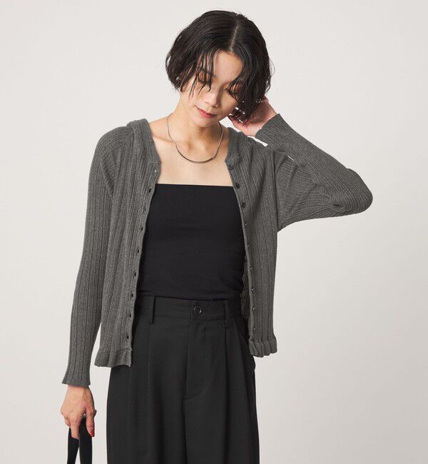 UNITED ARROWS green label relaxing「【別注】＜tyn.TGOR＞フリル リブ フード カーディガン」|カーディガン|