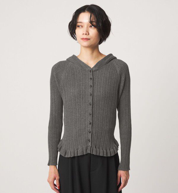 UNITED ARROWS green label relaxing「【別注】＜tyn.TGOR＞フリル リブ フード カーディガン」|カーディガン|