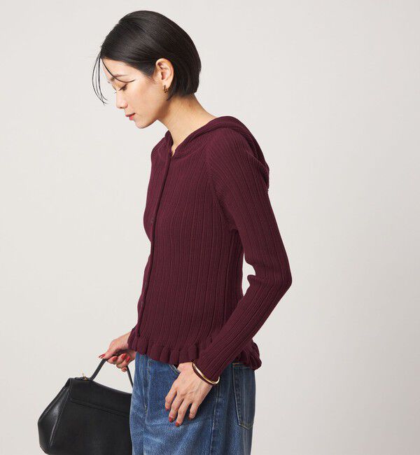 UNITED ARROWS green label relaxing「【別注】＜tyn.TGOR＞フリル リブ フード カーディガン」|カーディガン|