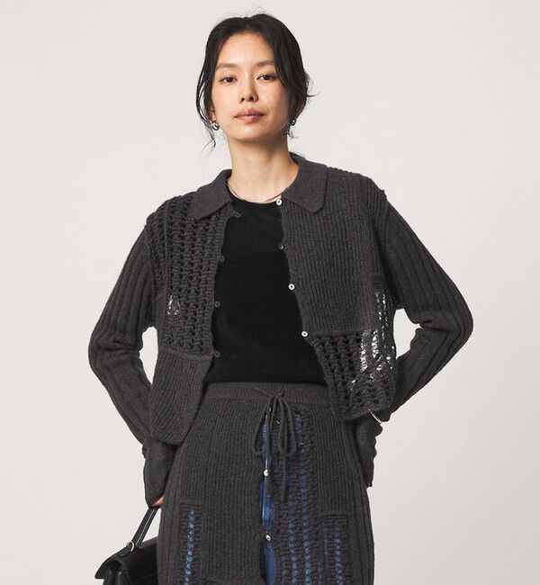 UNITED ARROWS green label relaxing「【別注】＜tyn.TGOR＞パネル カラー カーディガン」|カーディガン|DK.GRAY