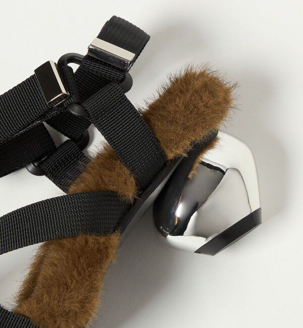 SY UNITED ARROWS「＜SY＞メタルヒール フェイクファー サンダル50&uarr;」|サンダル|