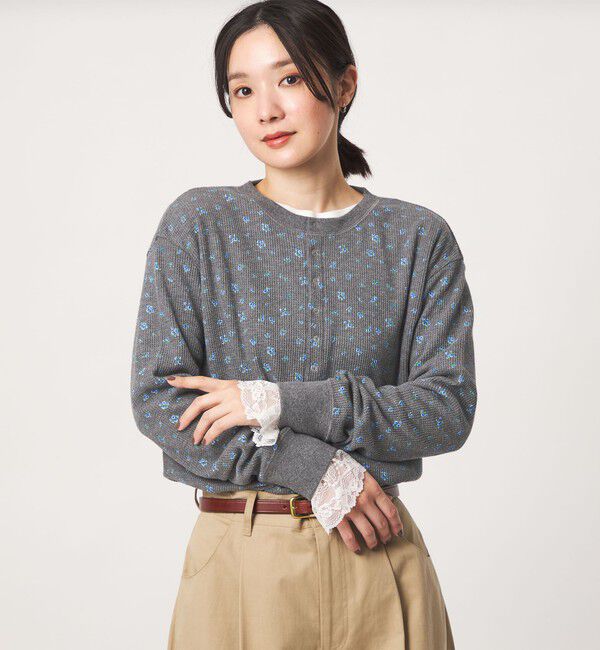 UNITED ARROWS green label relaxing「【WEB限定】＜at ease＞ワッフル ヘンリーネック  フラワープリント カットソー」|Tシャツ・カットソー|その他2
