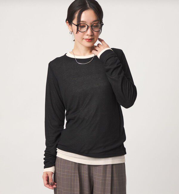UNITED ARROWS green label relaxing「【WEB限定】＜at ease＞ハイショク レイヤード プルオーバー カットソー」|Tシャツ・カットソー|