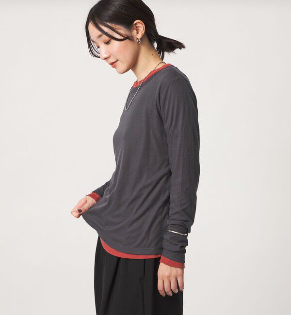 UNITED ARROWS green label relaxing「【WEB限定】＜at ease＞ハイショク レイヤード プルオーバー カットソー」|Tシャツ・カットソー|