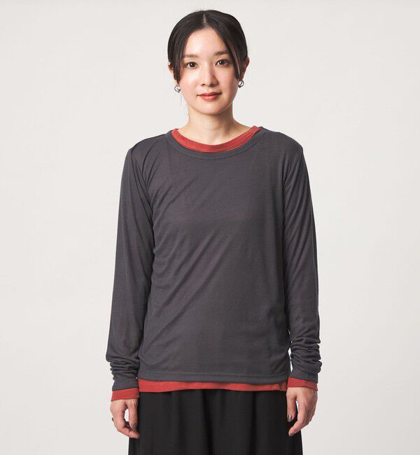 UNITED ARROWS green label relaxing「【WEB限定】＜at ease＞ハイショク レイヤード プルオーバー カットソー」|Tシャツ・カットソー|