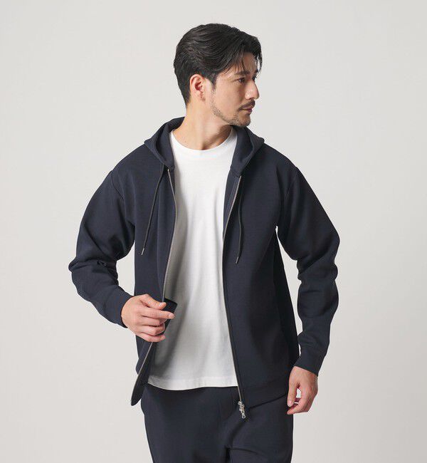 BEAUTY&YOUTH UNITED ARROWS「【WEB限定 WARDROBE SMART】ダブルニット ジップパーカー/セットアップ対応【抗菌・防臭】」|パーカー|