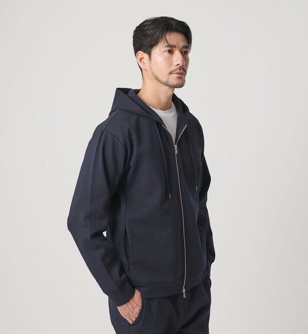 BEAUTY&YOUTH UNITED ARROWS「【WEB限定 WARDROBE SMART】ダブルニット ジップパーカー/セットアップ対応【抗菌・防臭】」|パーカー|