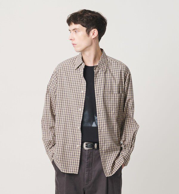BEAUTY&YOUTH UNITED ARROWS「ピーチスキン チェック レギュラー シャツ FORM型」|シャツ・ブラウス|YELLOW