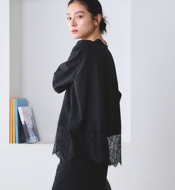 BEAUTY&YOUTH UNITED ARROWS「【WEB限定 Wardrobe DAILY MINIMAL】ヘムレース ブラウス ウォッシャブル」|シャツ・ブラウス|BLACK