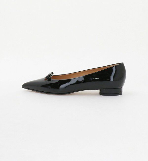 UNITED ARROWS「ポインテッドトゥ リボン フラットパンプス」|パンプス|BLACK