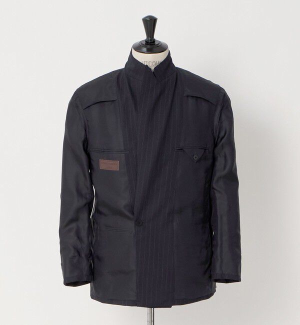 UNITED ARROWS「ネイビー ストライプ ダブル 6ボタン スーツ MCーMODEL ヨコストレッチ」|スーツ|