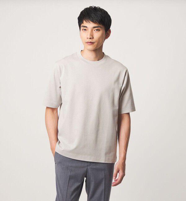 UNITED ARROWS green label relaxing「ミニ ワッフル ビズ クルーネック カットソー -UVカット-」|Tシャツ・カットソー|LT.GRAY