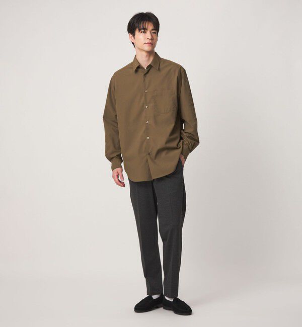 UNITED ARROWS green label relaxing「【WEB限定】JUST fit コットンライク リラックス シルエット 長袖 シャツ」|シャツ・ブラウス|