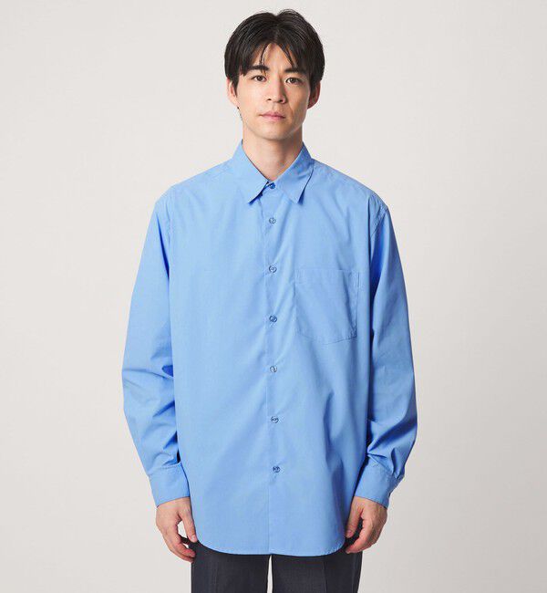 UNITED ARROWS green label relaxing「【WEB限定】JUST fit コットンライク リラックス シルエット 長袖 シャツ」|シャツ・ブラウス|