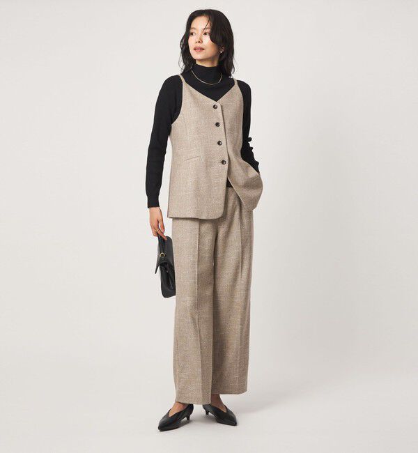 UNITED ARROWS green label relaxing「［size SHORT/TALLあり］スラブ ワイド ストレート パンツ」|スラックス|
