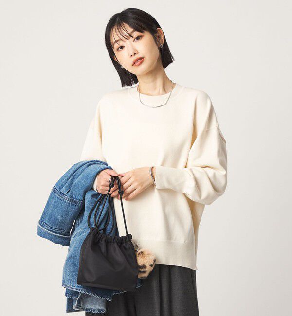 UNITED ARROWS green label relaxing「クルーネック ニット プルオーバー ウォッシャブル」|ニット・セーター|OFF WHITE