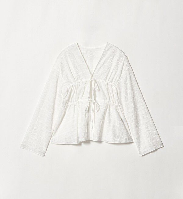 UNITED ARROWS green label relaxing「シアー チェック ハオリ ブラウス」|シャツ・ブラウス|OFF WHITE