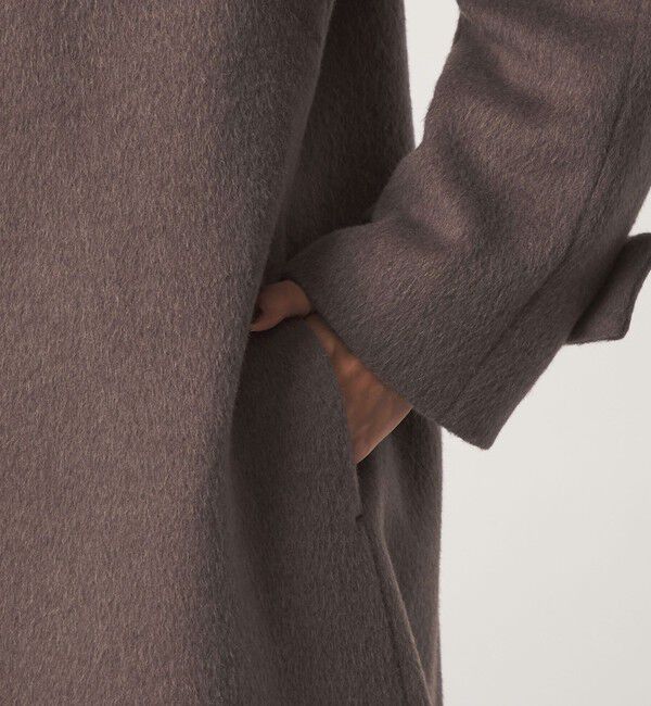 UNITED ARROWS green label relaxing「アンゴラビーバー ノーカラー ロングコート」|ノーカラーコート|