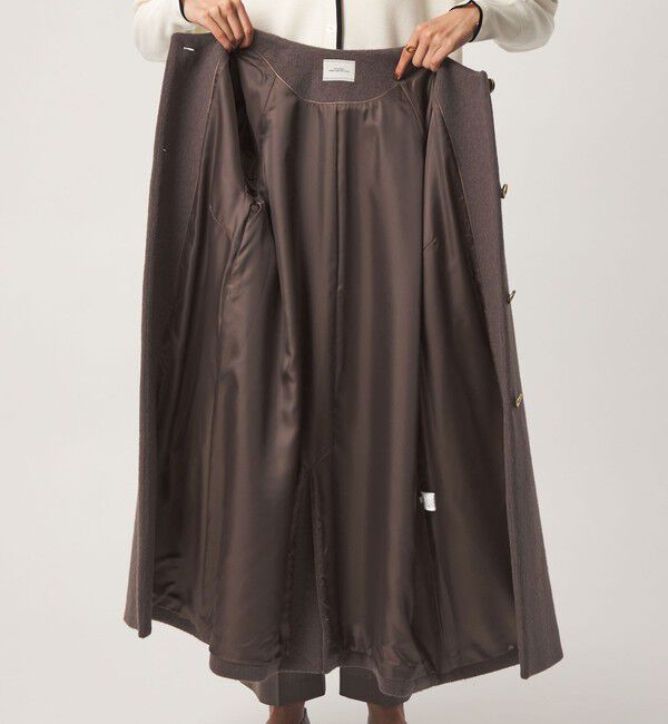 UNITED ARROWS green label relaxing「アンゴラビーバー ノーカラー ロングコート」|ノーカラーコート|