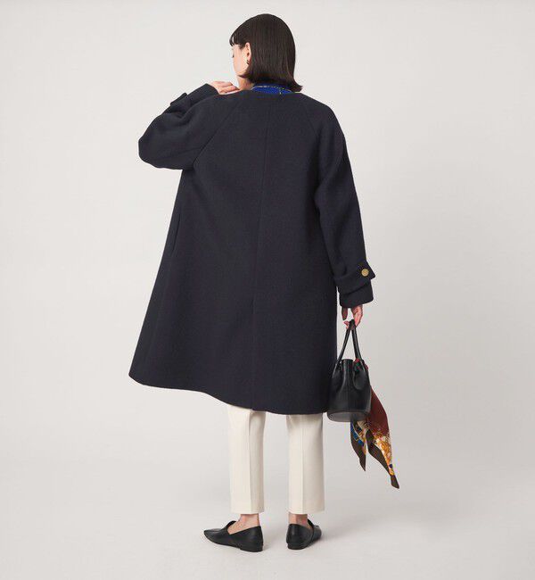UNITED ARROWS green label relaxing「アンゴラビーバー ノーカラー ロングコート」|ノーカラーコート|