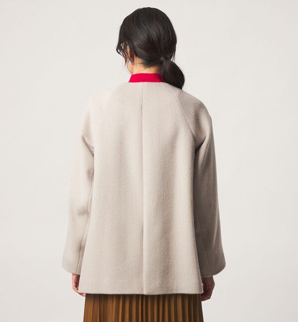 UNITED ARROWS green label relaxing「［size SHORTあり］アンゴラビーバー ミドルコート」|ノーカラーコート|