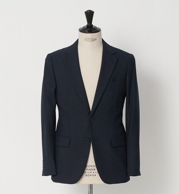 UNITED ARROWS green label relaxing「A+ TWPU バーズアイ 2B スリム セットアップ ジャケット -ストレッチ-」|テーラードジャケット|NAVY