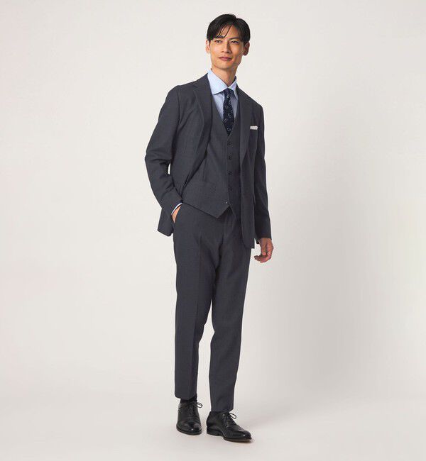 UNITED ARROWS green label relaxing「A+ TWPU バーズアイ アジャスター NP セットアップ パンツ スラックス -ストレッチ-」|スラックス|