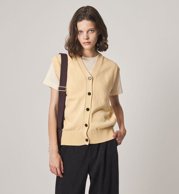 STEVEN ALAN「＜Steven Alan＞コットン ナイロン Vネック ベスト」|ベスト・ジレ|NATURAL