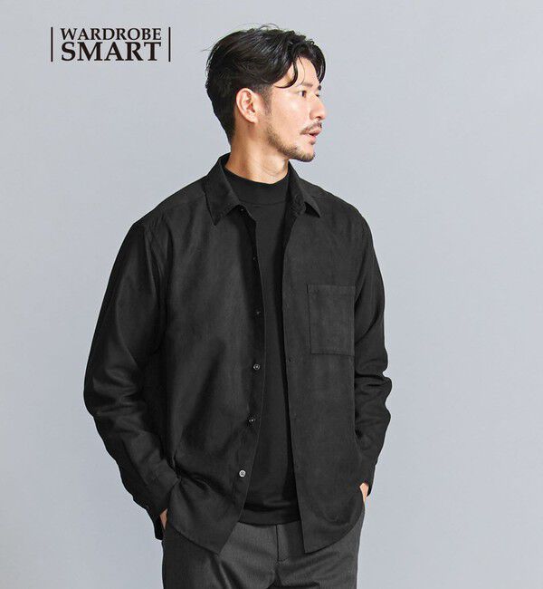 BEAUTY&YOUTH UNITED ARROWS「【WEB限定 WARDROBE SMART】スエードライク シャツ」|シャツ・ブラウス|BLACK