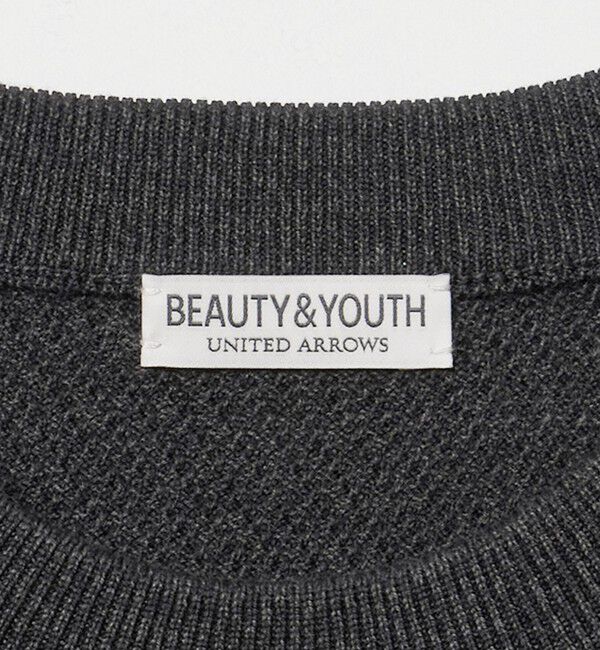 BEAUTY&YOUTH UNITED ARROWS「ガスコットン ツイル アゼ クルーネック ニット」|ニット・セーター|
