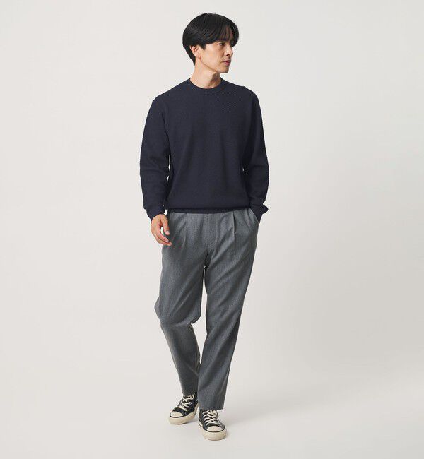 BEAUTY&YOUTH UNITED ARROWS「ガスコットン ツイル アゼ クルーネック ニット」|ニット・セーター|