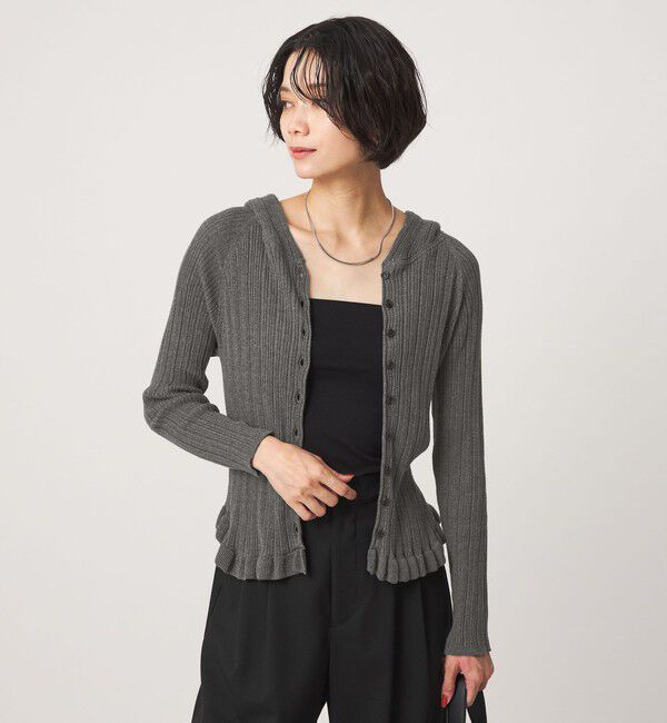 UNITED ARROWS green label relaxing「【別注】＜tyn.TGOR＞フリル リブ フード カーディガン」|カーディガン|