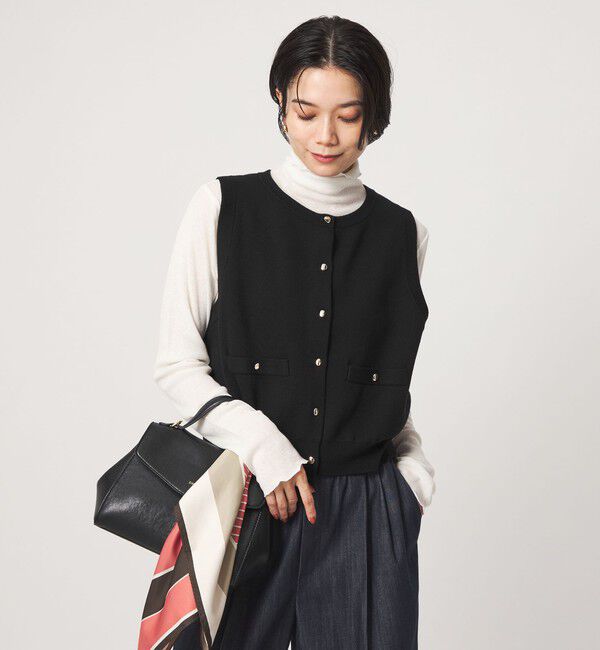UNITED ARROWS green label relaxing「ニットベスト&times;フリルネック ブラウス」|シャツ・ブラウス|
