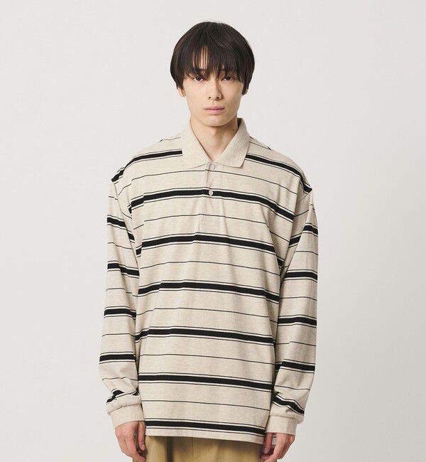 NICE WEATHER「＜NICE WEATHER＞ボーダー ロングスリーブ ポロシャツ」|Tシャツ・カットソー|