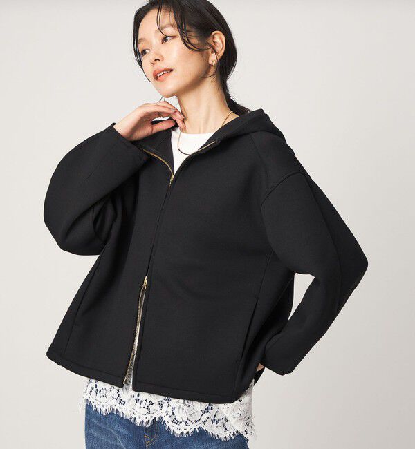 UNITED ARROWS green label relaxing「ダンボール ジップ フーディ」|パーカー|BLACK