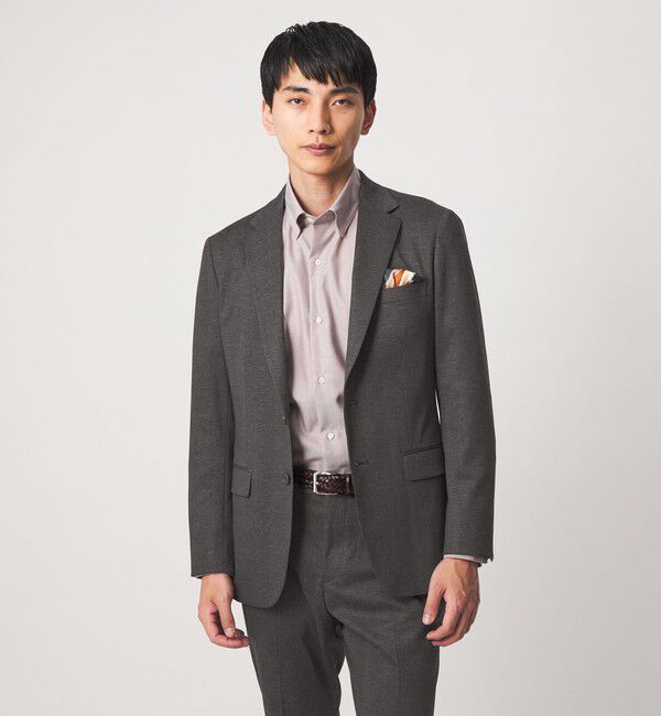 UNITED ARROWS green label relaxing「A+ プリントジャージー グレンプレイド 2B スタンダード セットアップ ジャケット -ストレッチ-」|テーラードジャケット|DK.BROWN