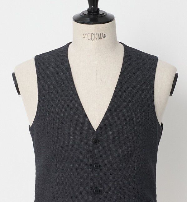 UNITED ARROWS green label relaxing「A+ TWPU バーズアイ 5B スリム セットアップ ベスト」|ベスト・ジレ|