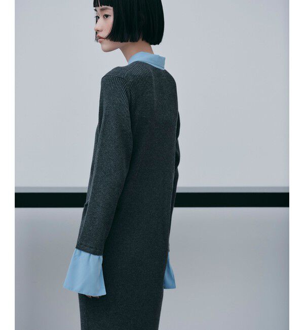 EMMEL REFINES「＜EMMEL REFINES＞EM エリツキ リブニット ワンピース」|ワンピース|
